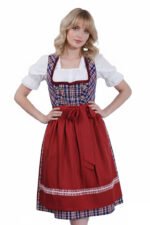 German Trachten Red Headey Dirndl Dress